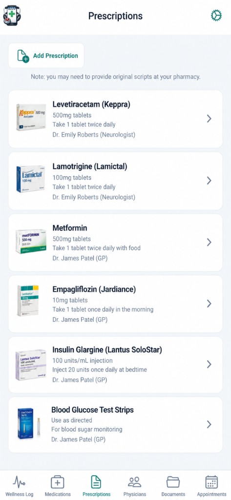 TreatmenTrack – prescriptions